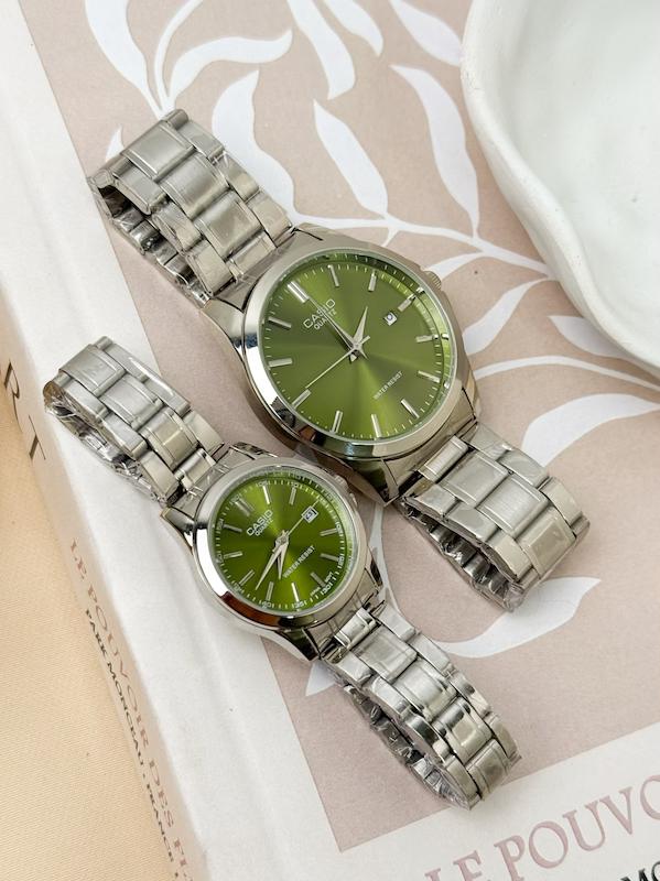 ساعت ست کاسیو نقره ای سبز زیتونی Casio