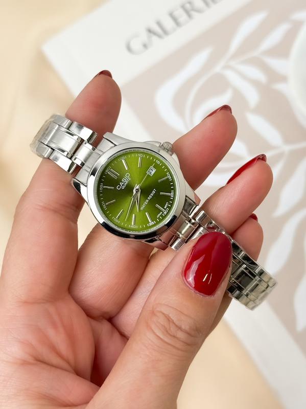 ساعت ست کاسیو نقره ای سبز زیتونی Casio
