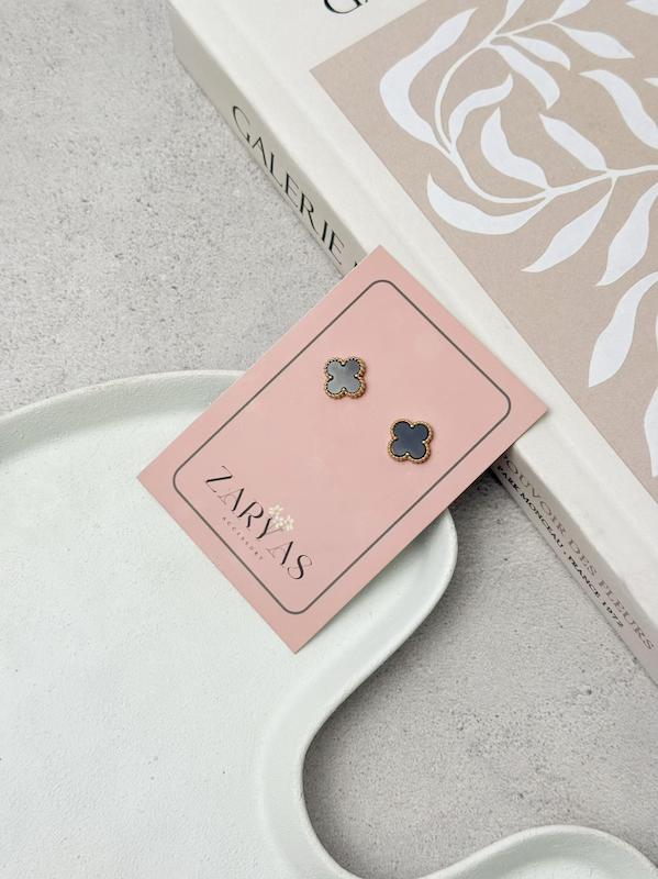 گوشواره ونکلیف طلایی مشکی