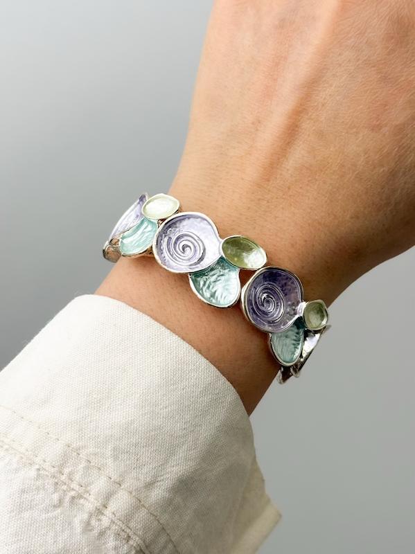 دستبند میناکاری گل