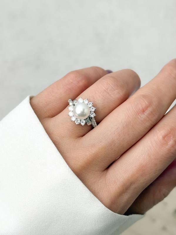 انگشتر جواهری مرواریدی