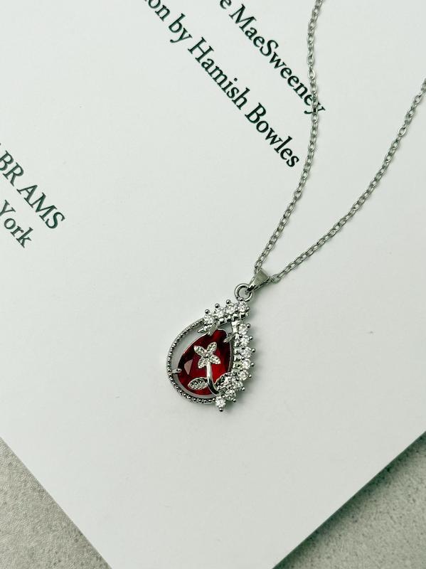 گردنبند جواهری اشکی گل