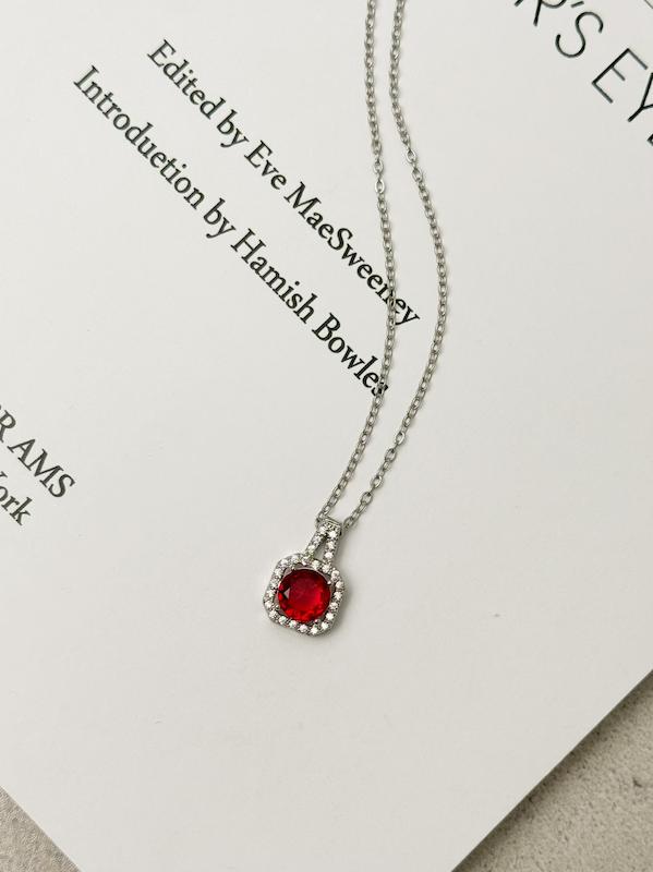 گردنبند زنانه جواهری مربعی