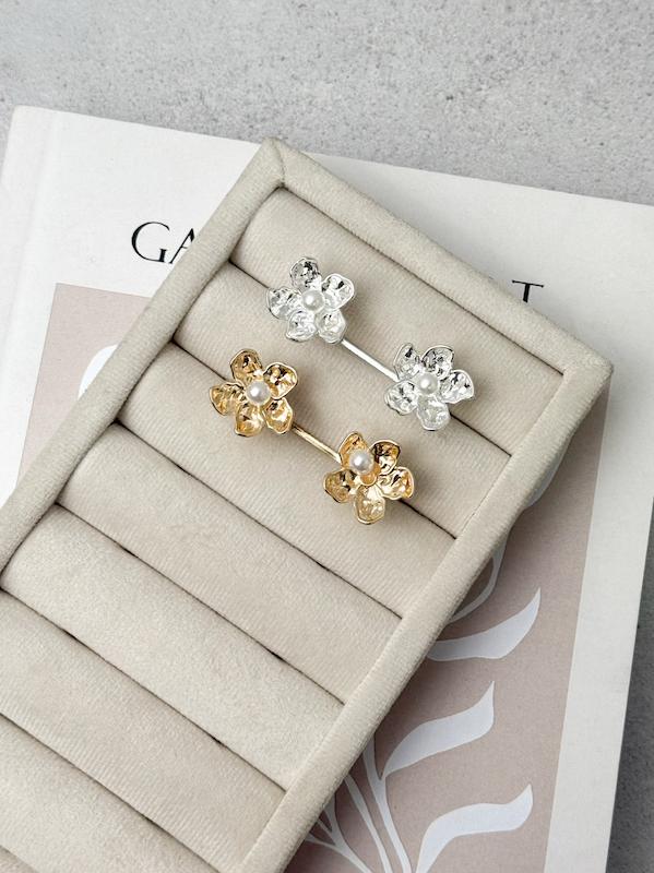 انگشتر زنانه دبل گل مرواریدی