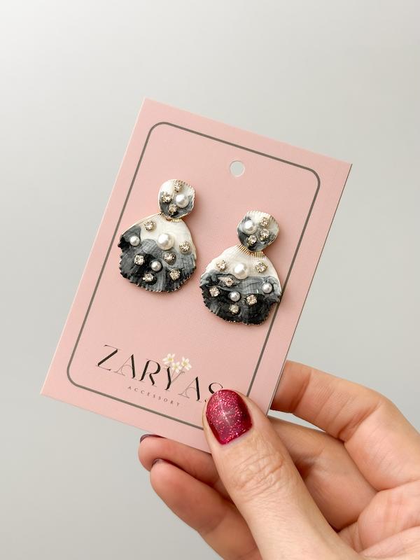 گوشواره زنانه میناکاری صدف