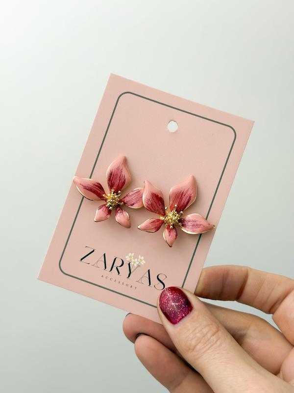 گوشواره زنانه میناکاری گل یاس