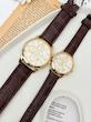 ساعت چرم زنانه و مردانه رومانسون طرح 3 موتوره (قهوه ای طلایی )