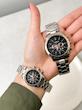 ساعت زنانه و مردانه کاسیو ( نقره ای رزگلد صفحه مشکی ) Casio