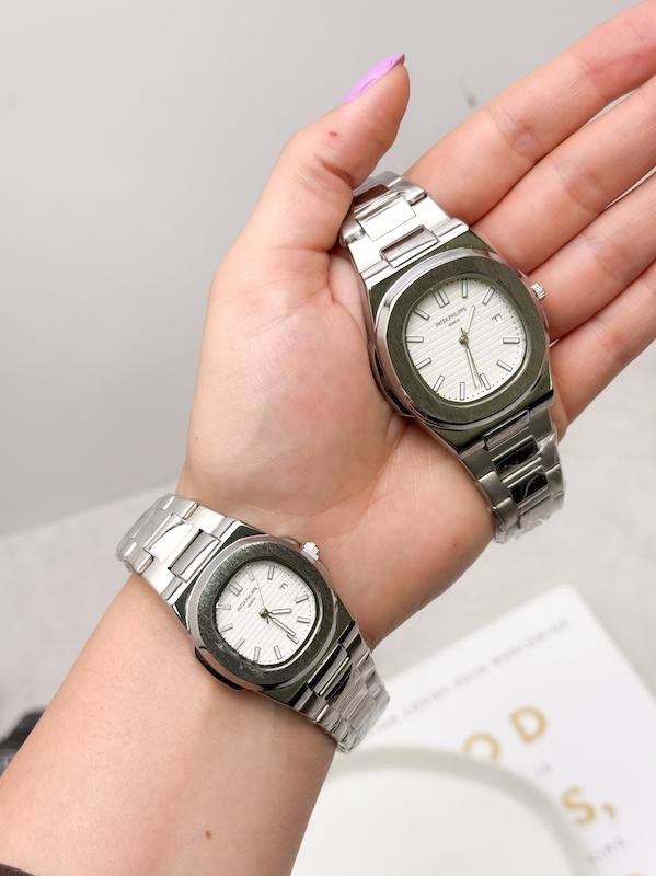 ساعت زنانه و مردانه پتک فیلیپ ( نقره ای سفید ) Patek philippe
