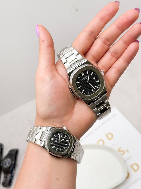 ساعت زنانه و مردانه پتک فیلیپ ( نقره ای مشکی ) Patek philippe