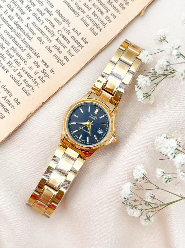 ساعت زنانه کاسیو طلایی صفحه مشکی Casio MTP-1199