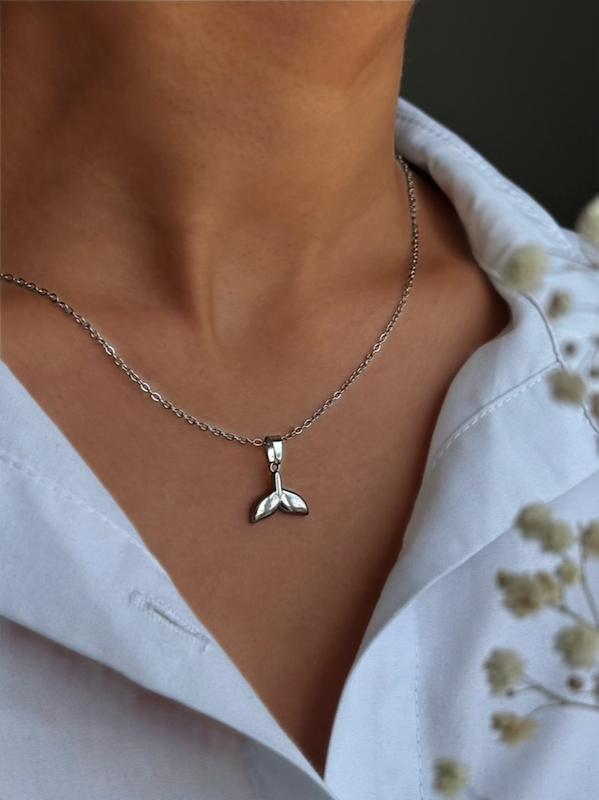 گردنبند استیل دم وال طلایی و نقره ای
