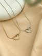 گردنبند استیل قلب مینیمال طلایی و نقره ای