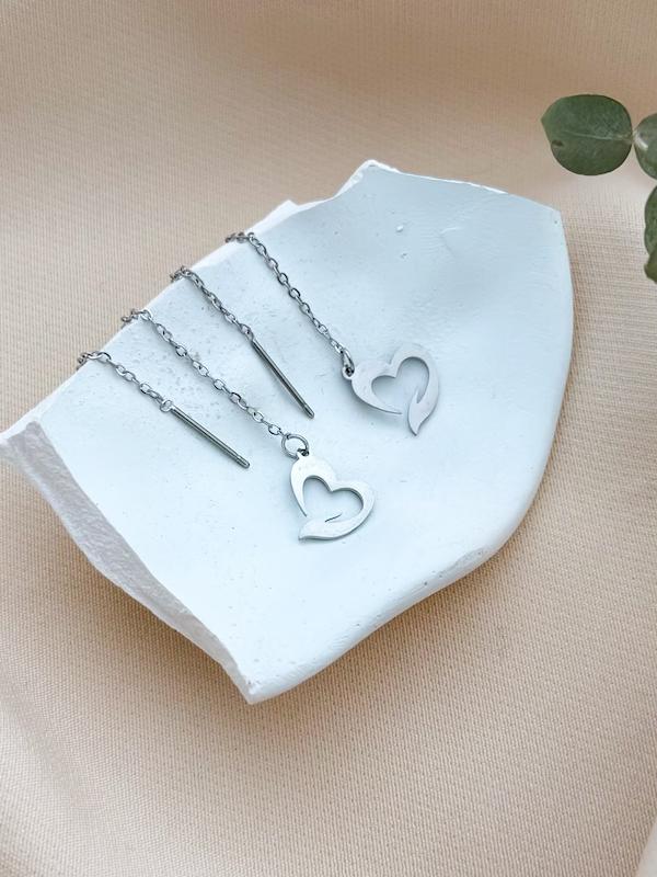 گوشواره استیل بخیه ای زنانه