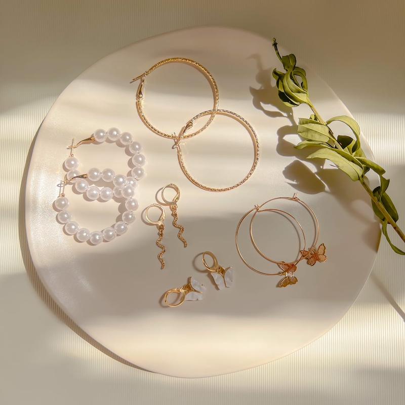 گوشواره پکی پروانه و مروارید