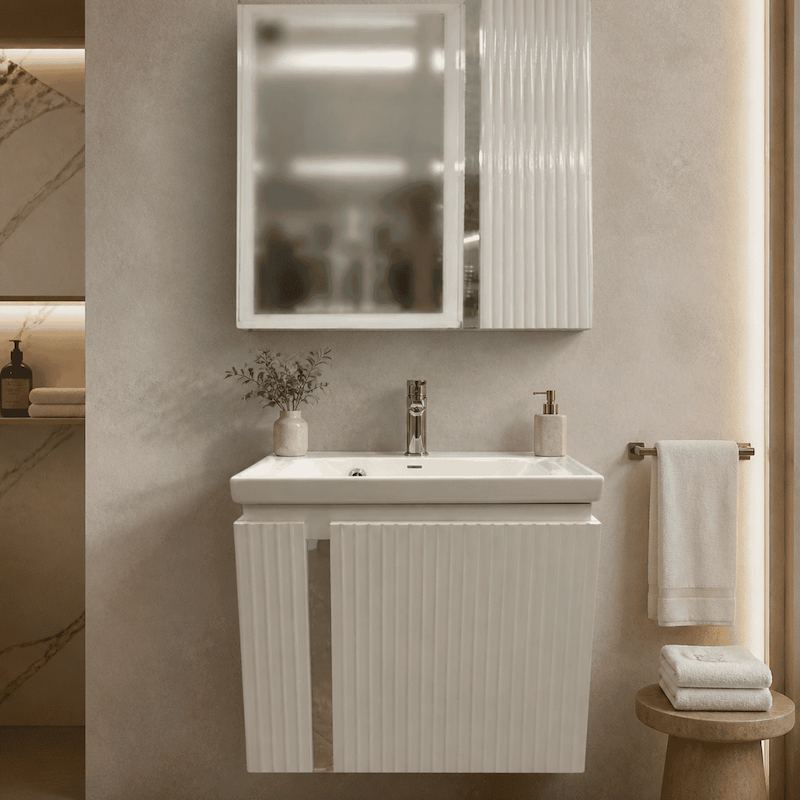 کابینت روشویی دیواری همراه آینه باکس PVC قسطی