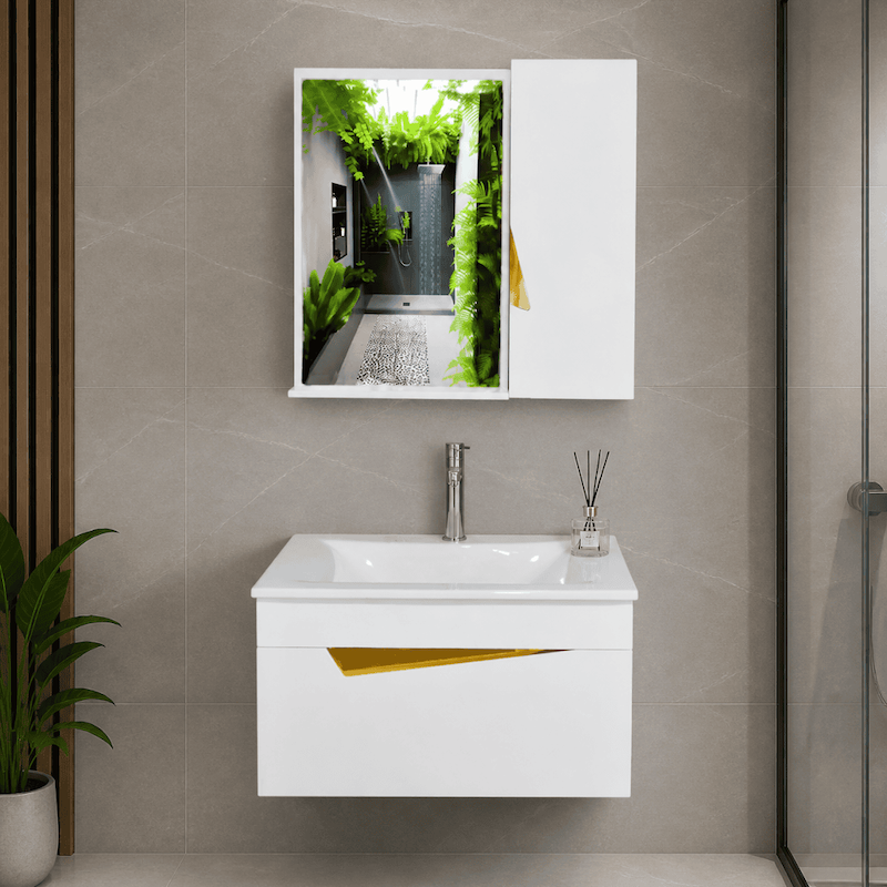 روشویی‌کابینتی سفید طلایی قسطی 