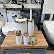 ست کامل سرویس بهداشتی سفید طلایی قسطی