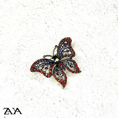 گل سینه 12 عددی زایا طرح پروانه ای نگین دار کد 75 Brooch