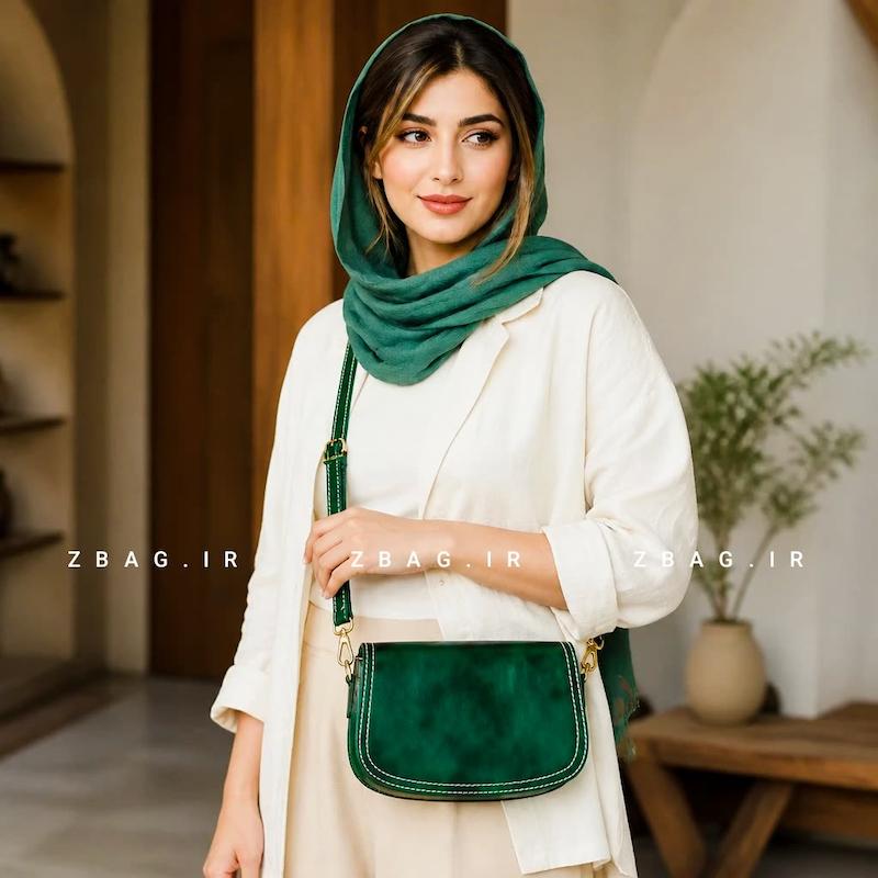 کیف دوشی زنانه مدل آرتمیس سبز