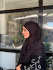 شال کویتی مشکی طرح لوزی بزرگ