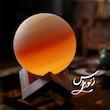 آباژور گوی سنگ نمک طرح کهکشانی (گلکسی) با پایه و چراغ - کیفیت درجه ۱