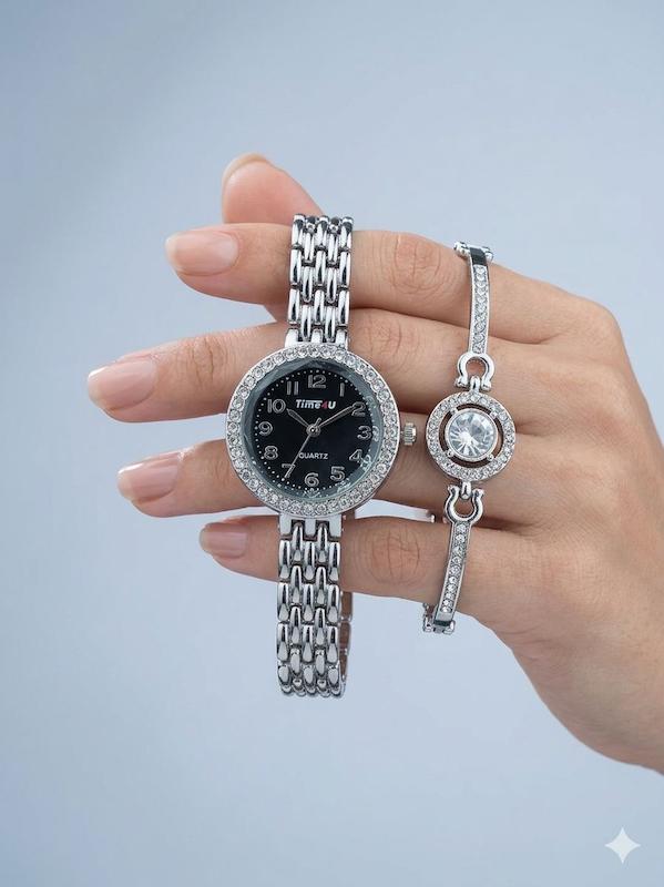 ساعت زنانه ست دستبندی برند TIME4U