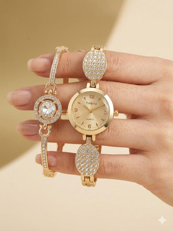 ساعت زنانه ست دستبندی برند TIME4U
