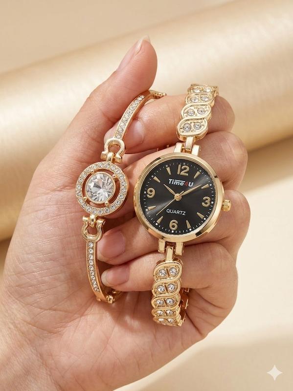 ساعت زنانه ست دستبندی برند TIME4U