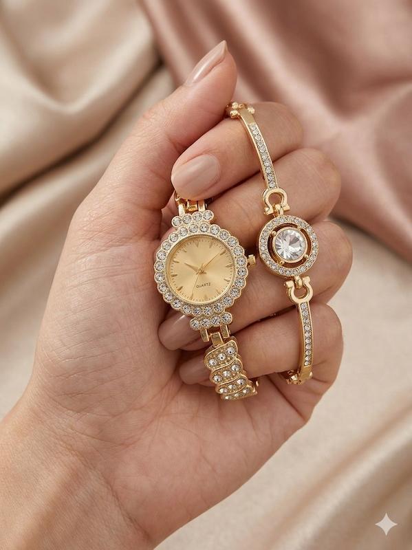 ساعت زنانه ست دستبندی برند TIME4U