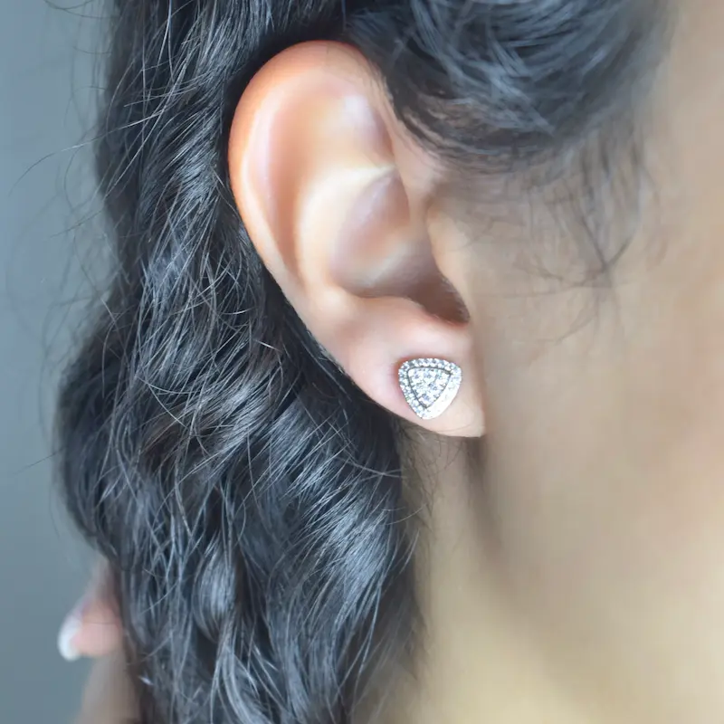 گوشوار پایه نقره کد30