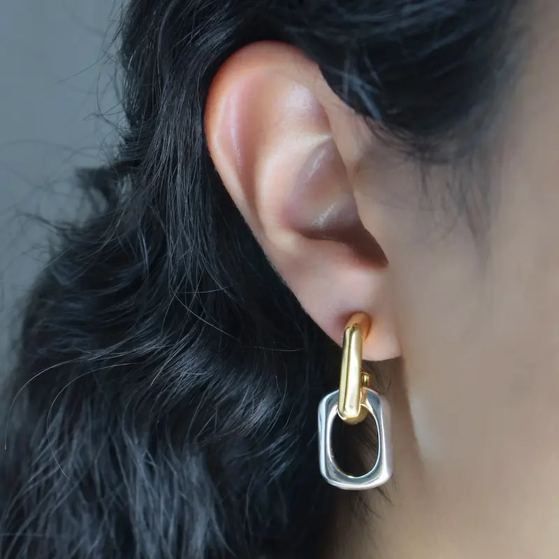 گوشوار آویز دار پایه نقره کد35