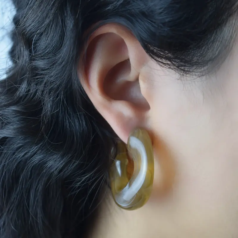 گوشوار رزینی پایه نقره کد49