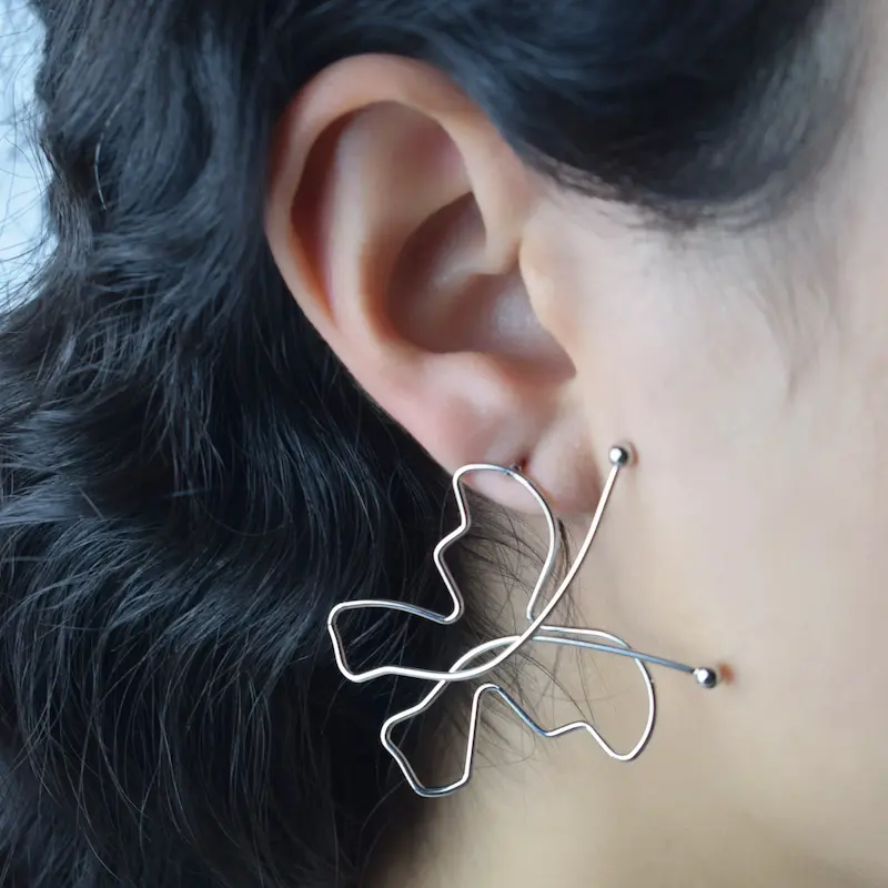 گوشوار استیل طرح پروانه کد50