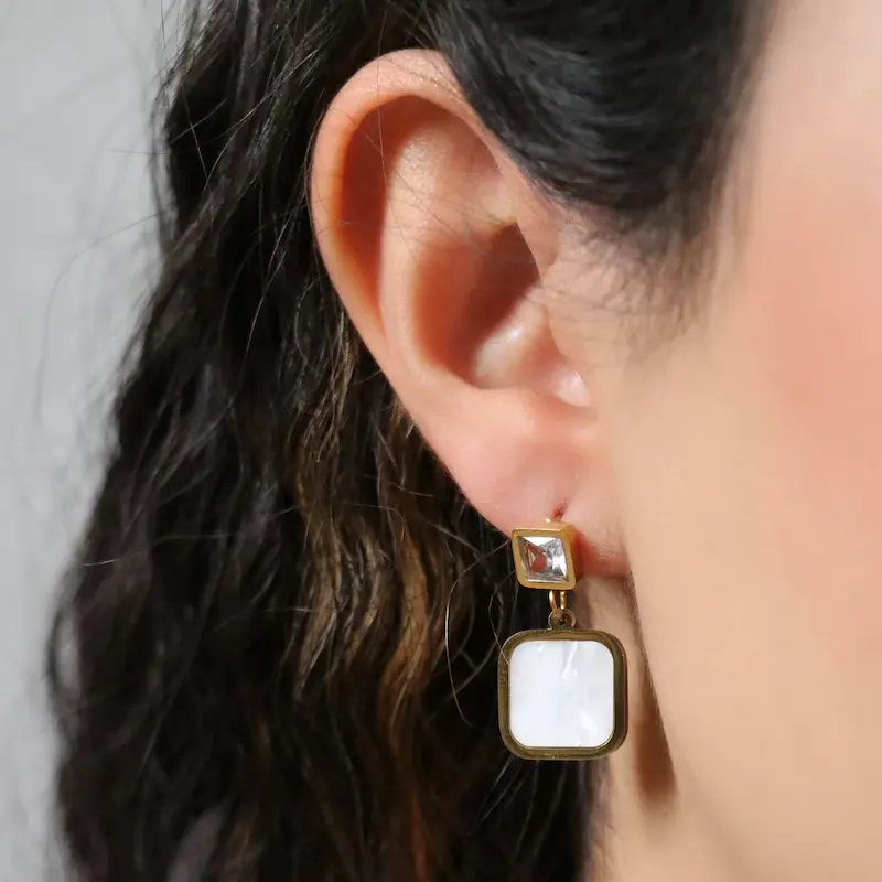 گوشوار استیل مربعی کد74