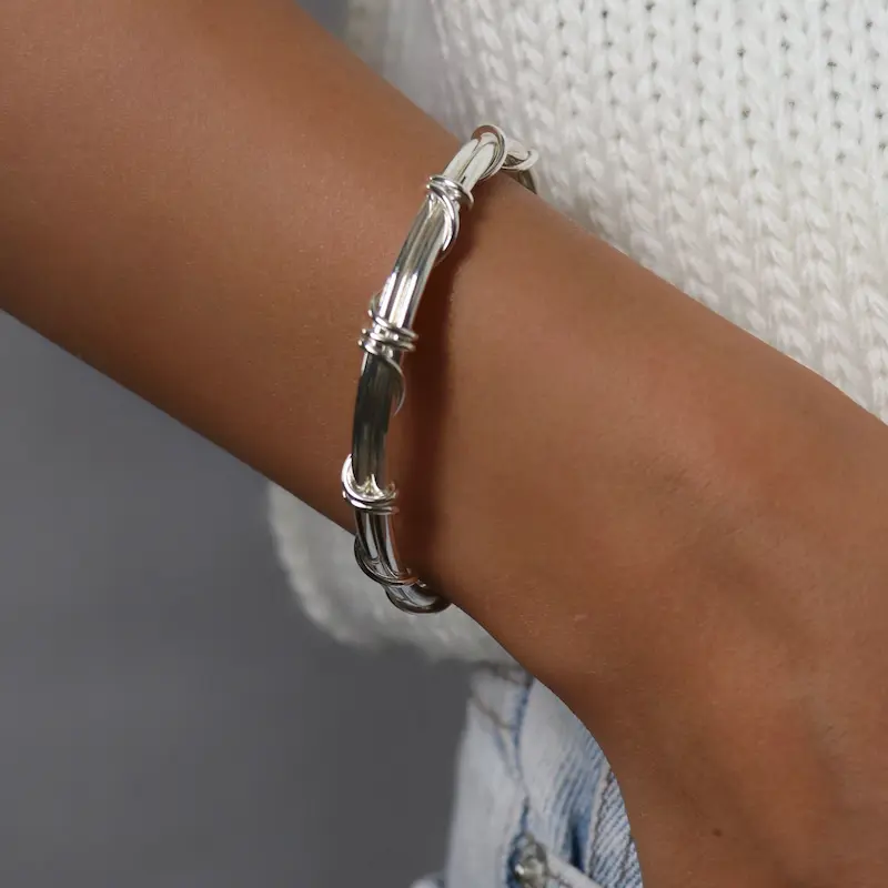 بنگل تمام استیل طرح سیم خاردار کد320