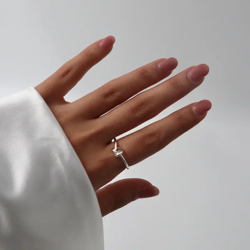 انگشتر ابکاری نقره طرح گره کد131