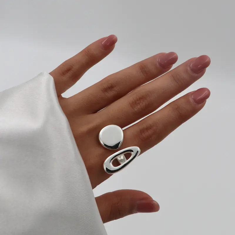 انگشتر دفرمه ابکاری نقره کد135