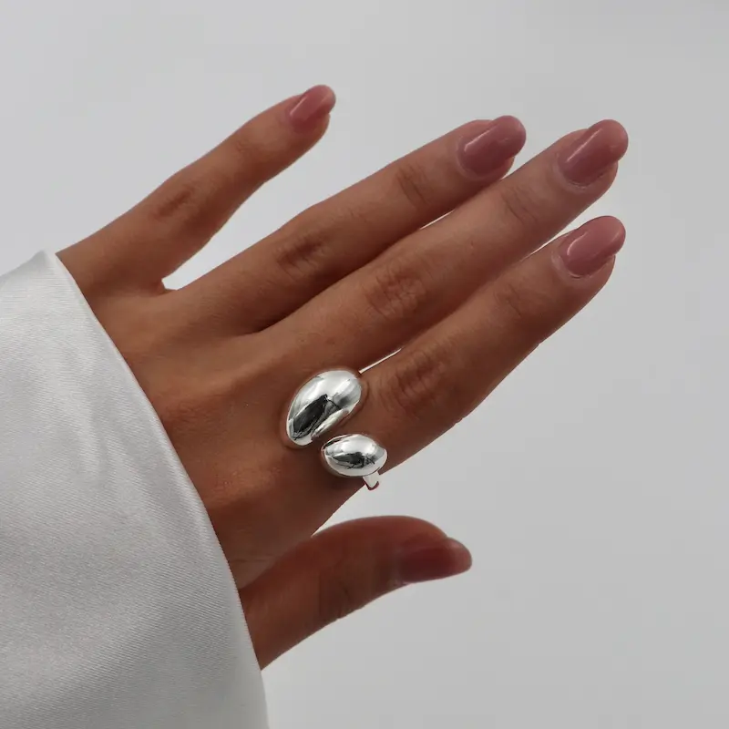 انگشتر دفرمه ابکاری نقره کد134