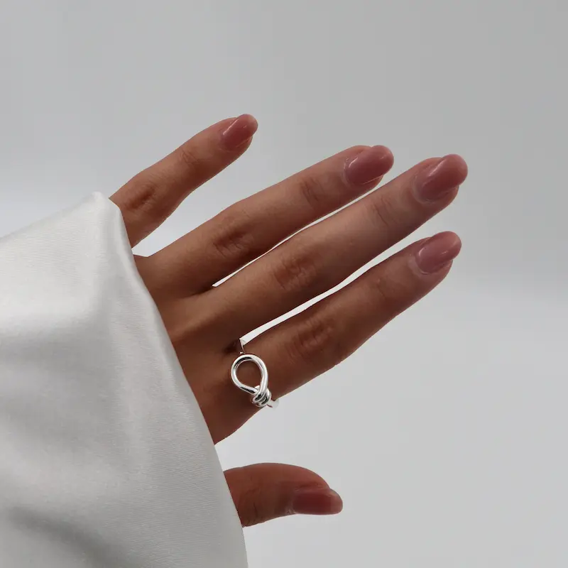 انگشتر ابکاری نقره طرح گره کد133