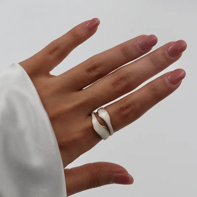 انگشتر میناکاری طرح مواج کد101 