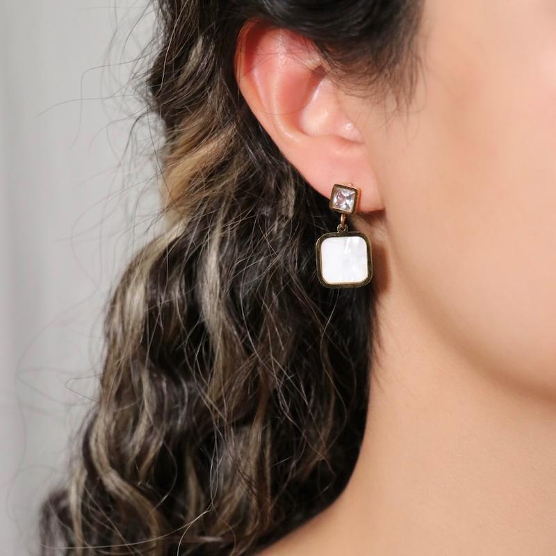 گوشوار استیل مربعی کد74