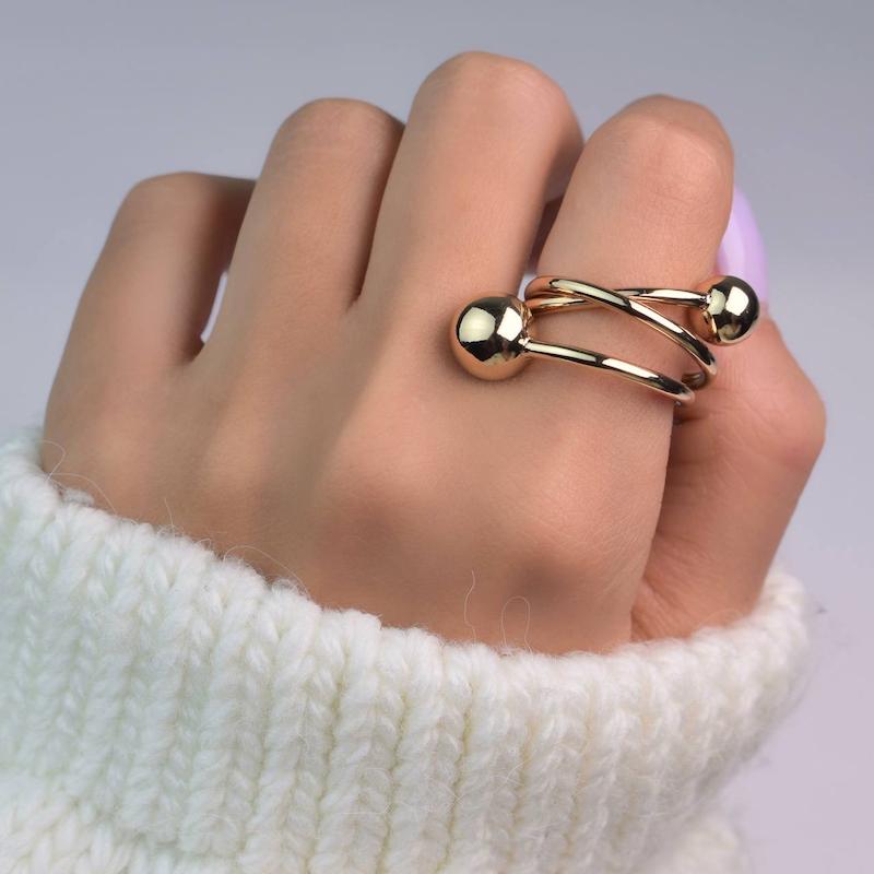 انگشتر استیل طرح گوی کد122