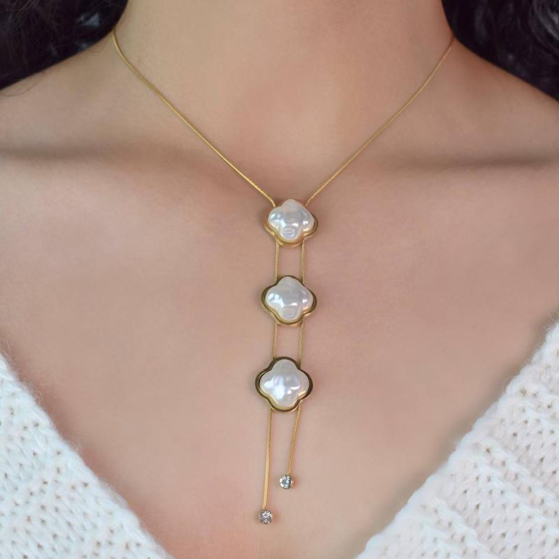 گردنبند طرح ونکلیف صدفی کد205