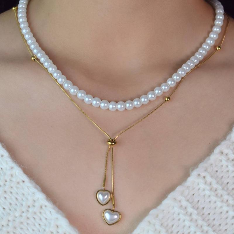 گردنبند مرواریدی طرح قلب کد201