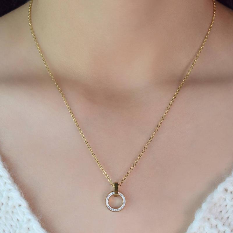 گردنبند استیل طرح حلقه کد 214