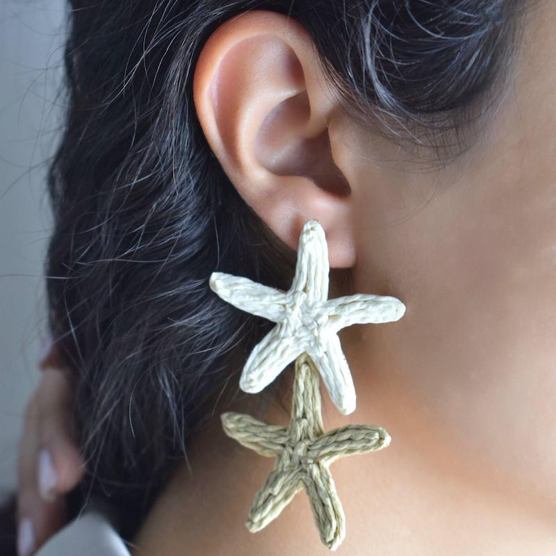 گوشوار حصیری مدل ستاره کد2