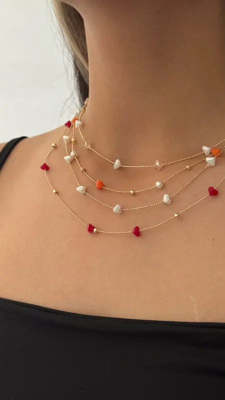 گردنبند سنگ ریز رنگی