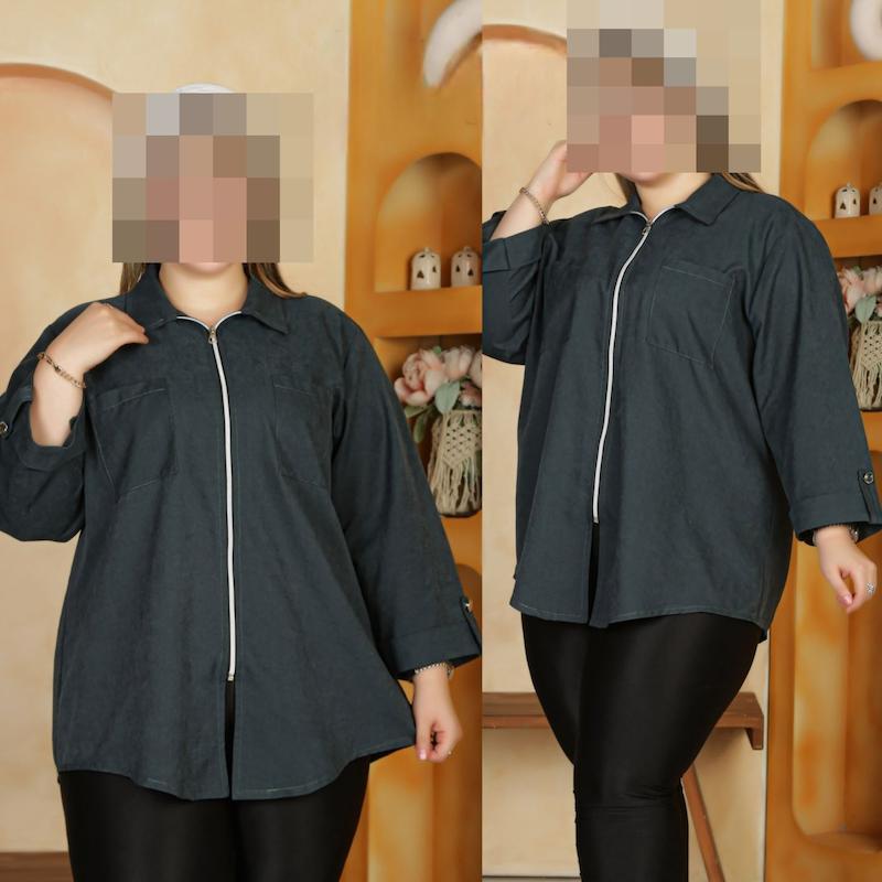 شومیز سایزبزرگ کتان سیلک 