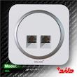 سوکت تلفن دوقلو(4خط) زه دار دلند (مکانیزم+قاب+زه) مدل آدا